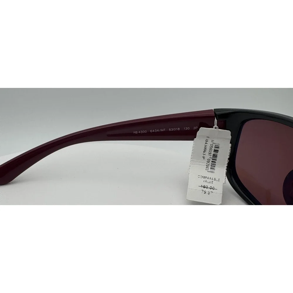 Ray Ban RB4300 6434/AF 63[]18 130 3P Polarized Sport Wrap Purple Lenses